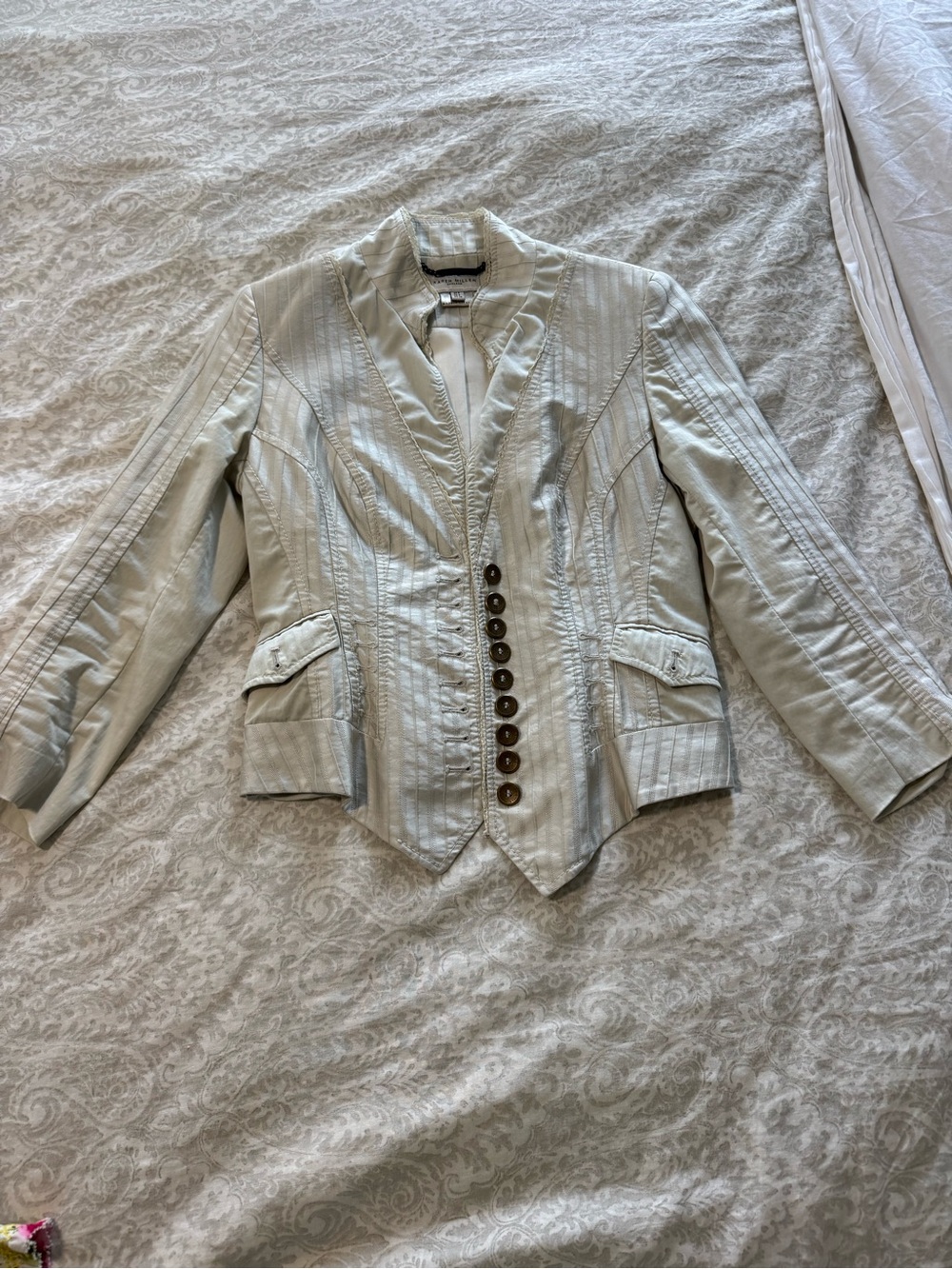 Karen Millen Light Gray Women’s Tailored Button-Front Jacket